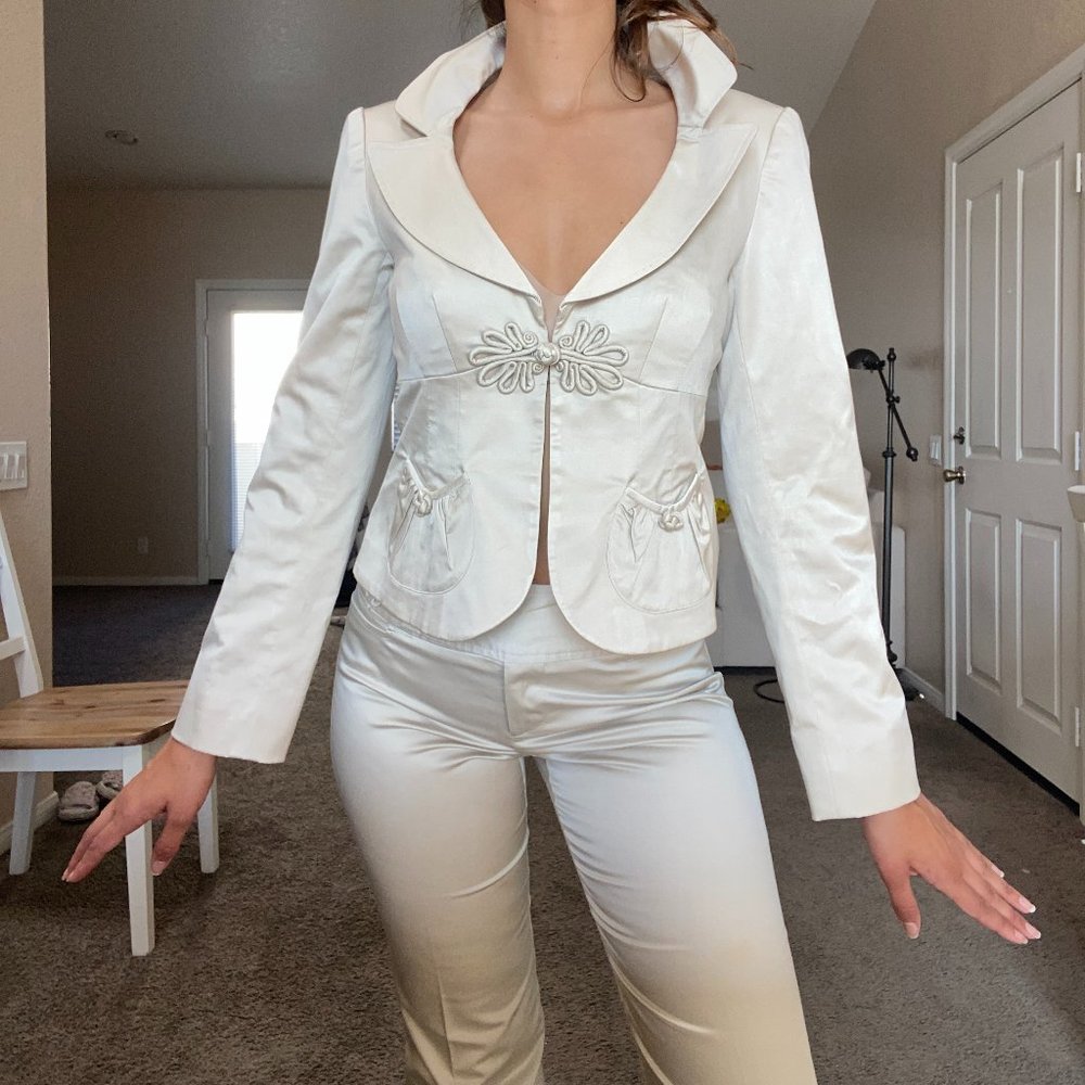 Vintage Nanette Lepore Two Piece Suit - Cream - Silk